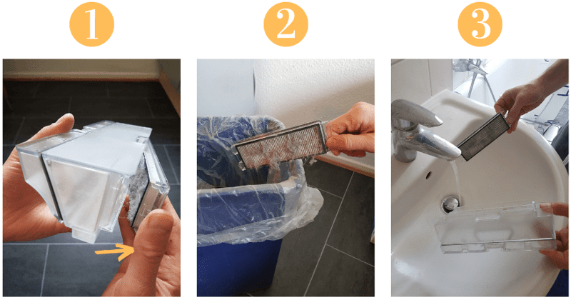 Очистка контейнера для пыли и HEPA-фильтра Roborock S5 Max